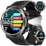 Baolubao Fitness Smart Watch for Men(Answer/Make Calls),Outdoor Military Smartwatch with 100 Days Battery,LED Flashlight,Compass,Heart Rate,SpO2,Sleep Monitor,Waterproof Fitness Watch for Phones