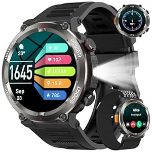 Smartwatch Herren mit Telefonfunktion, 1,45″ HD Fitnessuhr Smart Watch , Fitness Tracker Sportuhren mit Pulsmesser Schlafmonitor Schrittzähler, 120+Sportmodi, IP68 Wasserdicht Uhr für Android iOS