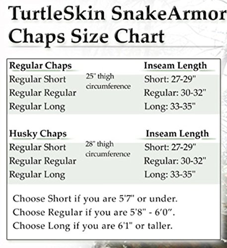 TurtleSkin SnakeArmor Below The Knee Protection Snake Chaps - Khaki, Husky, Short