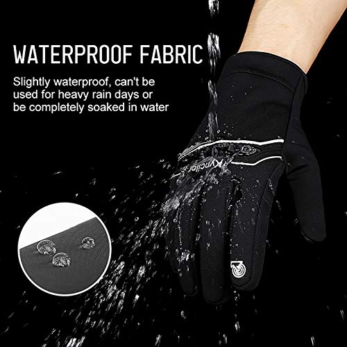 Luvas Esportivas, Andoer Luvas de ciclismo de inverno masculino e feminino à prova de vento impermeá