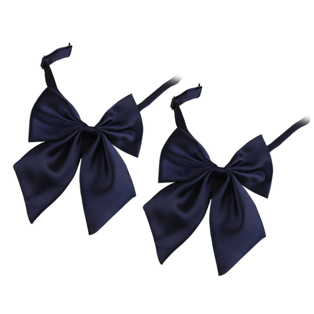 TOVINANNA 2Pcs Adjustable Navy Bow Tie for Graduation Unisex Photo Props Festive Accessory for Men and Women for Senior Year Celebrations