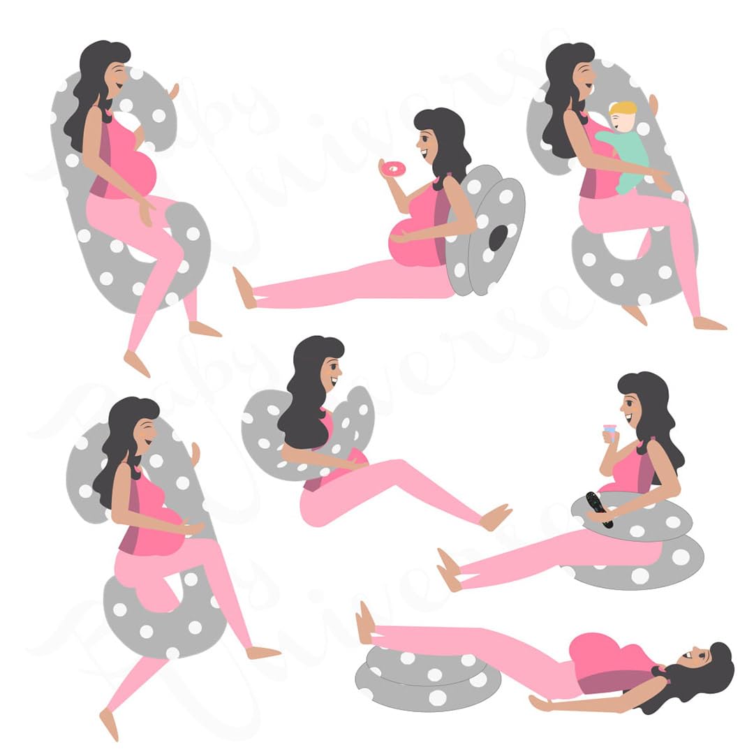 BabyUniverse Cuscino per gravidanza a forma di C, cuscino per dormire sul fianco