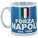 Tazza in ceramica souvenir con scritta Forza Napoli (Serie A) e Diego Maradona, 325 ml