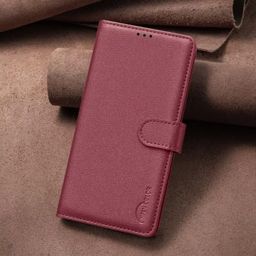Coque Realme 15 Pro avec fentes cartes protection rouge intégrale