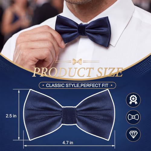 Image of Geyoga 2 Packs Bow Ties for Men Bow Ties Boys Bow Tie Costume Bow Ties Solid Clip on Bow Tie for Wedding Party