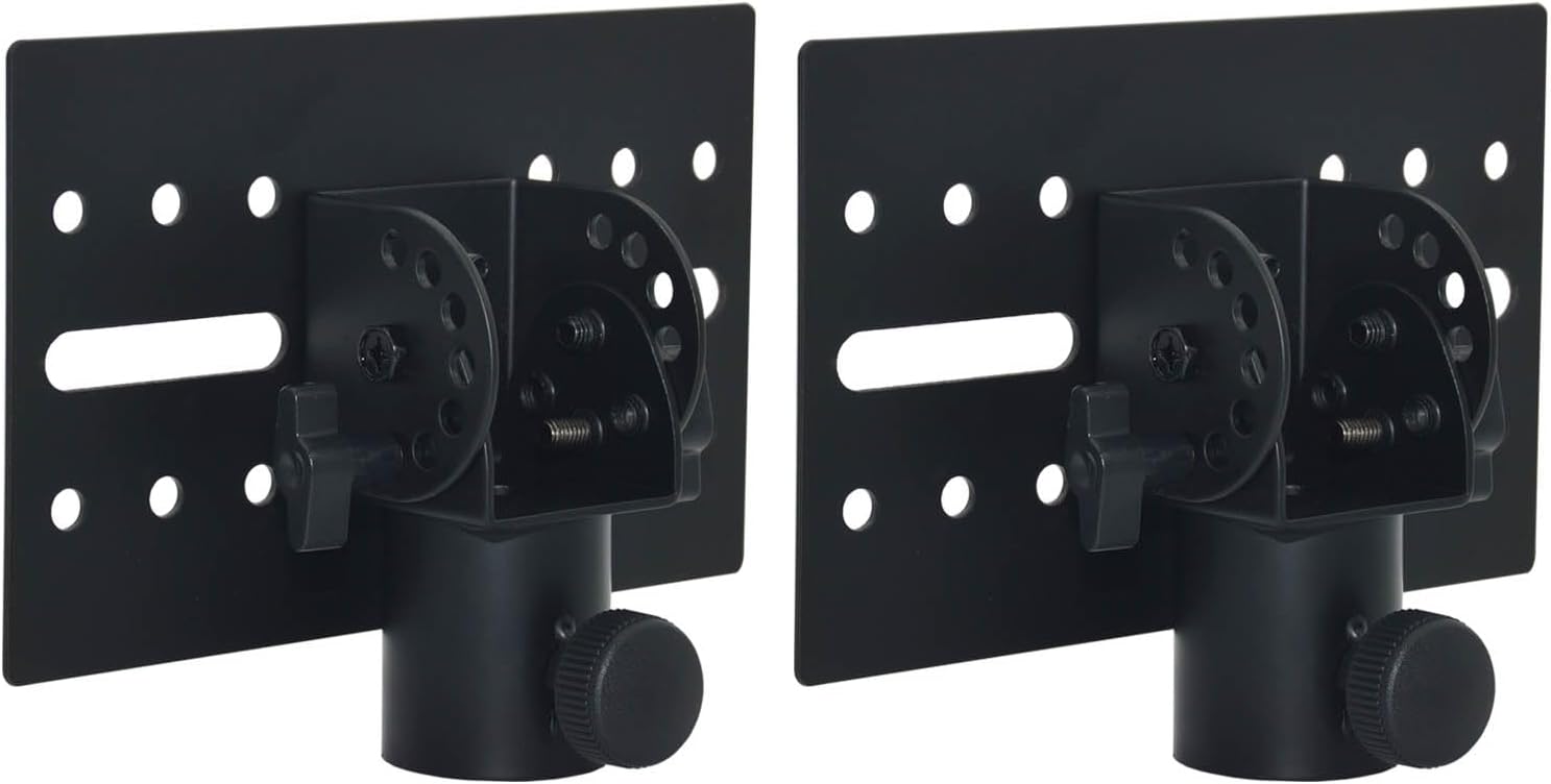 Speaker Stand Adapter,Adjustable All Metal 35mm Speaker Adapter Top Cap,Suitable for Stage and Event Setup,Hold up to 110lbs,DX-12 (2 Packs Black)