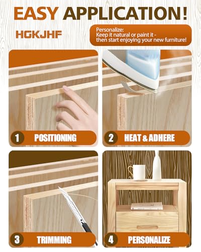Image of HGKJHFmelamine Edging Tape. 13 /16in*50ft,pre Coated with hot melt Adhesive Flexible Veneer Edge Edging, Used for Cabinet and Furniture Maintenance (No15-Walnut Color, 13 /16in*50ft)