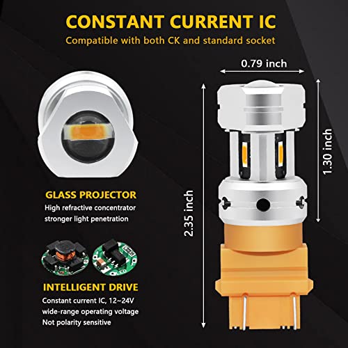 Phinlion Super Bright 3157 4157 Amber Yellow Bulb Long Life 3057 3457 4157Na Led Bulbs For Turn Signal Blinker Side Marker And Parking Lights, Pack Of 2 #TOP2