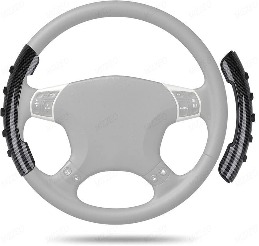 MIZZEO Carbon Fibre Steering Wheel Booster Cover, Enhanced Non-Slip Grip for Comfort & Control, Carbon Black, Compatible with Toyota Innova Crysta New-image-44