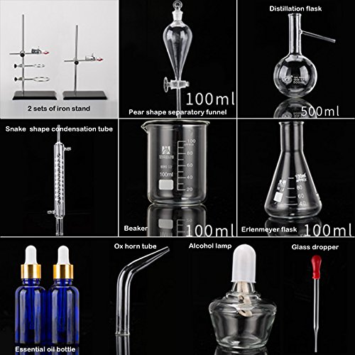 500ml 44pcs Labware Essential Oil Extraction Distillation