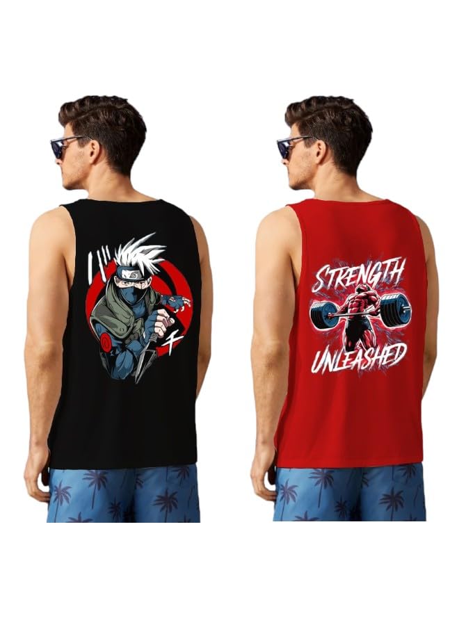 Regular Fit Men's Cotton Graphic Printed Multicolour Vest (Pack of 2)-image-39