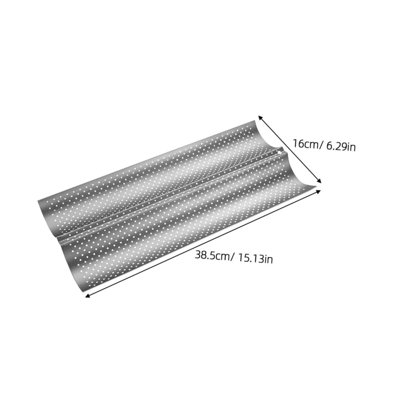 Hohopeti Molde para Hornear Baguette 2piezas de Acero Inoxidable Plata Antiadherente Fácil de Almacenar Multiusos para Panadería y Tienda de Postres