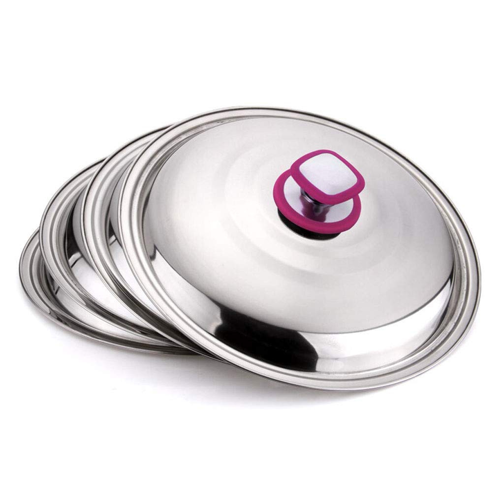 Coperchi per Pentole Coperchio per Pentole Rotondo in Acciaio Inox Padella per Wok Coperchio per Pentole in Ferro con Bordo Viola Coperchio in Acciaio Diametro 30 Cm Cop,Purple-32cm