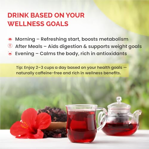 Image of Nutty Organics Hibiscus Tea | Supports Heart Health, Detox & Skin Glow | Herbal Caffeine-Free Infusion | 100g (100 Cups)