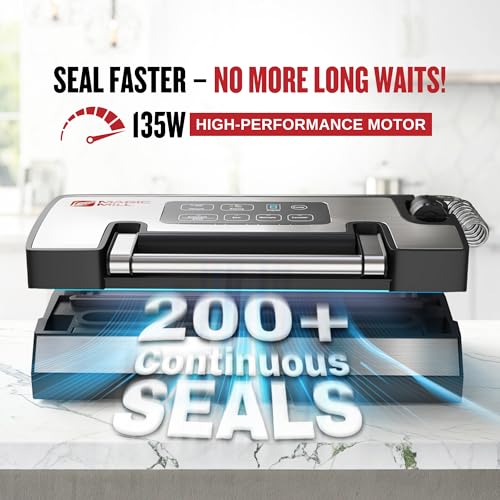Image of Magic Mill Pro Liquid Vacuum Sealer Machine, New Patent Technology for Liquid, Dry, Moist Food, Upgraded Handle Lock, 90Kpa Bag Storage, Built-in Cutter, Removable Drip Tray, Double Seal for Freshness