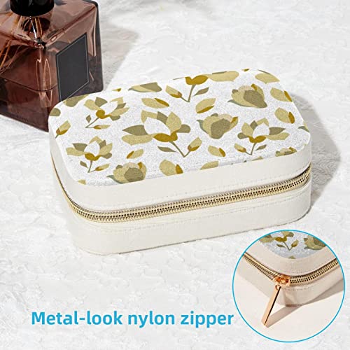 Boîte à bijoux de voyage à fleurs blanches avec finitions soignées pour bagues - 7