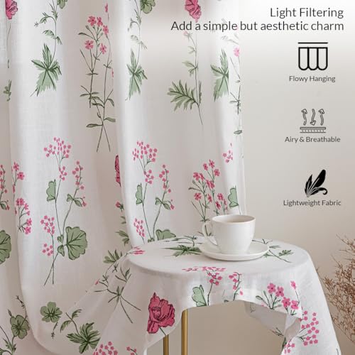 Image of HOMEMONDE Sheer Printed Curtain 6 Feet Window - Light Filtering Transparent Panels with Eyelet for Home Decoration, Pack of 1 - (Multicolor, 72 Inch)