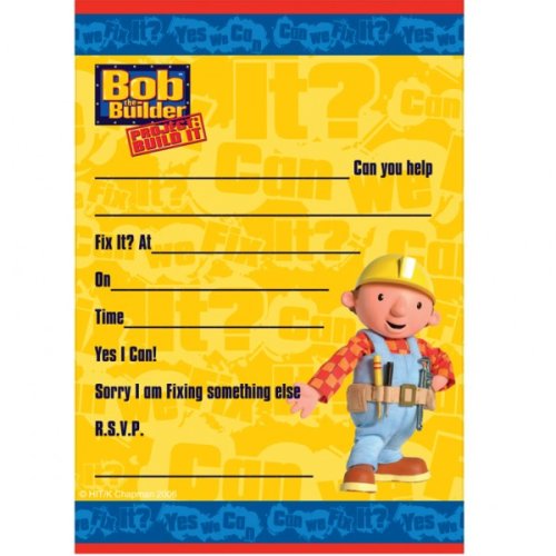 Bob the Builder - Inviti per festa, inviti con