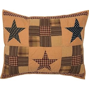 Vhcbrandsprimitivebeddingpatrioticninepatchshamstandardgoldentan  Urban Country Home Decor Vhc brands primitive bedding patriotic ninepatch sham standard golden tan  urban country home decor