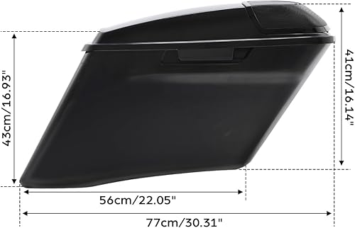 Miniatura 3 de TCMT Alforjas extendidas de 4 pulgadas y altavoces de 5 x 7 pulgadas para Harley Touring Road King Road Glide Street Glide Electra Glide 2014-2023