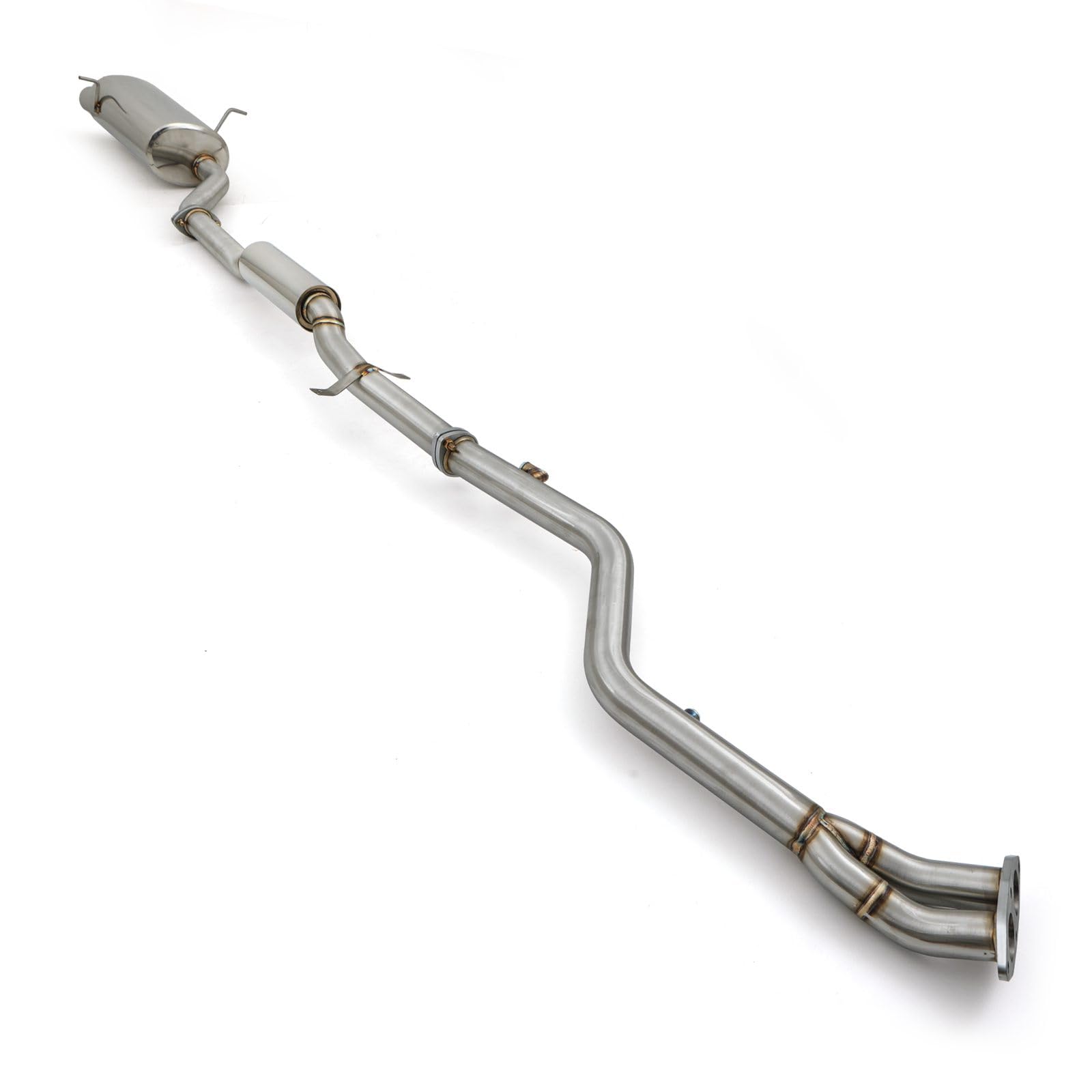 Sistema di scarico posteriore collettore da 7,6 cm, compatibile con BMW Serie 3 E46 4 cilindri 316/318 1998-2006, sistema di scarico ad alte prestazioni in acciaio inox