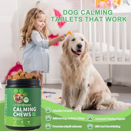 Calming Dog Treats, 180 Count Dog Calming Tablets that Work, Anxiety and Stress Relief for Dogs Calming Care, Helps Dog Reduce Stress, Barking, Thunder, Separation - Chicken Flavor - Image 3