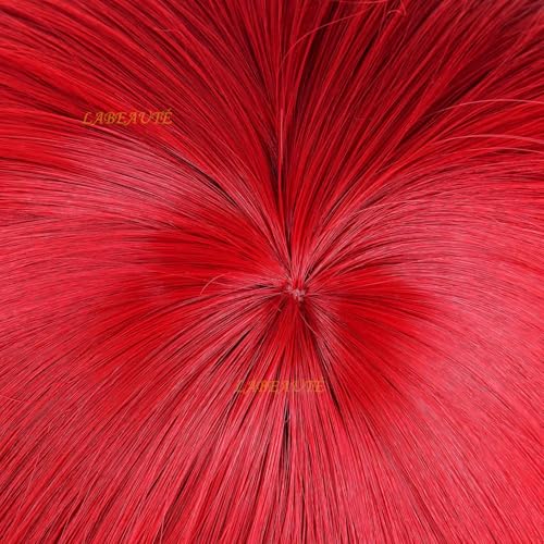 Image of LABEAUTE Red Cosplay Wig with Double Pigtails High Quality Heat Resistant Synthetic Anime Wig for Cosplay Virtual Idol Role Play