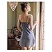 Produktbild LJLis Nachtwäsche Spitzen Nachtwäsche Cardigan Sling Dress Robe Zweiteilige Versuchung Nightgown Unterwäsche,Gray Blue,XL
