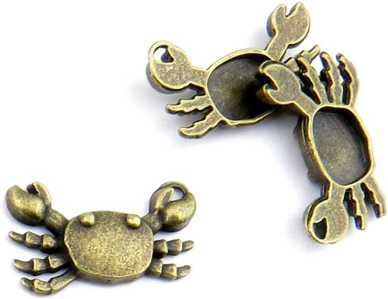 Jewelry Making Findings Antique Bronze Charms FL1345 Crab Craft Lots Repair Supplies