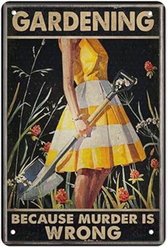 QHOVPA Letrero de metal vintage para jardín, patio, letrero de metal, diseño de jardinería, decoración de pared, placa de metal para uso doméstico o