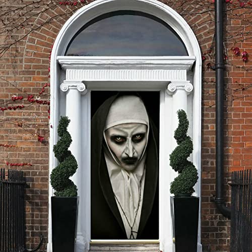 Halloween 3D Door Mural Sticker - 30 X 80 Inches Self Adhesive Halloween Door Decals，Horror Ghost Door Wallpaper Peel And Stick Vinyl Removable Decals For Terror Scary Decal Home Party Bar Props #TOP2