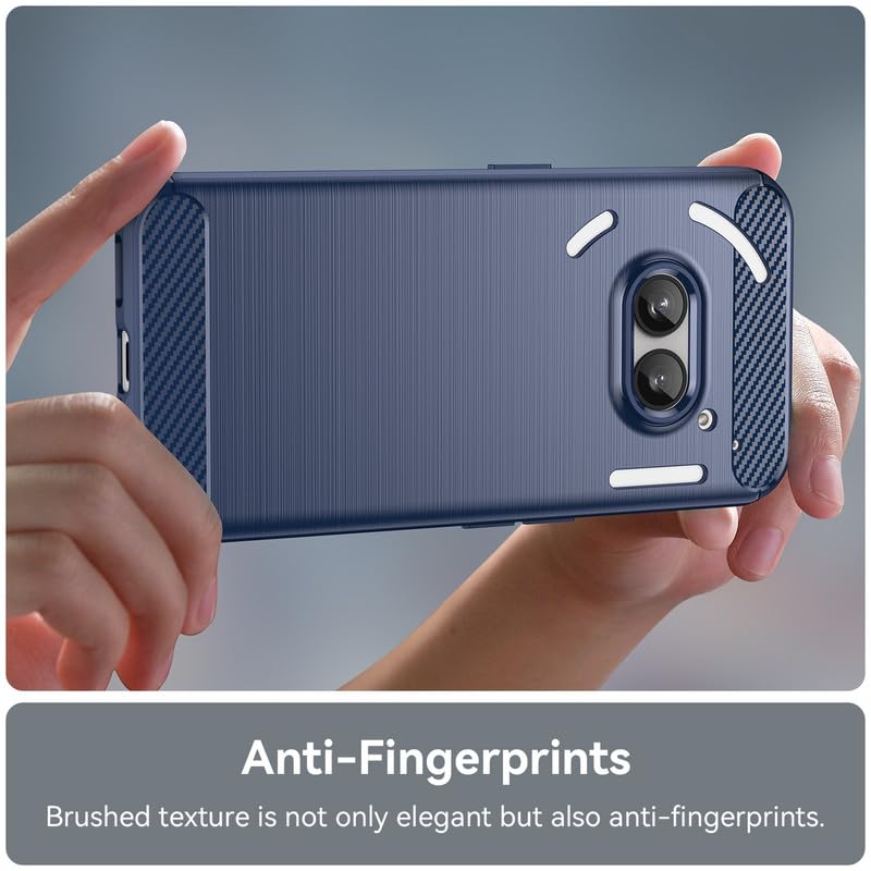 Image of NPRC Hybrid Ultra Slim Protective Case TPU Non-Slip Carbon Fiber Texture Shockproof Case Cover for Nothing Phone 2A Plus - Blue