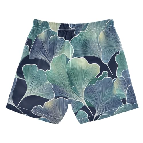 Maple Leaves Blue Pattern Boy Swim Shorts Boys Beach Board Shorts Quick Dry Elastic Lined Beachwear 2T2