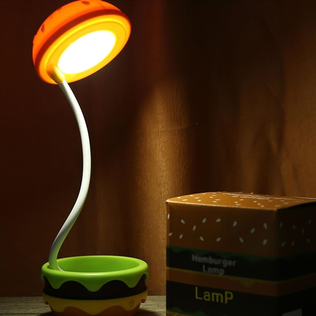 Lampka biurkowa Hamburger składana z pojemnikiem do przechowywania Lampka nocna Hamburger Ochrona oczu Światło otoczenia