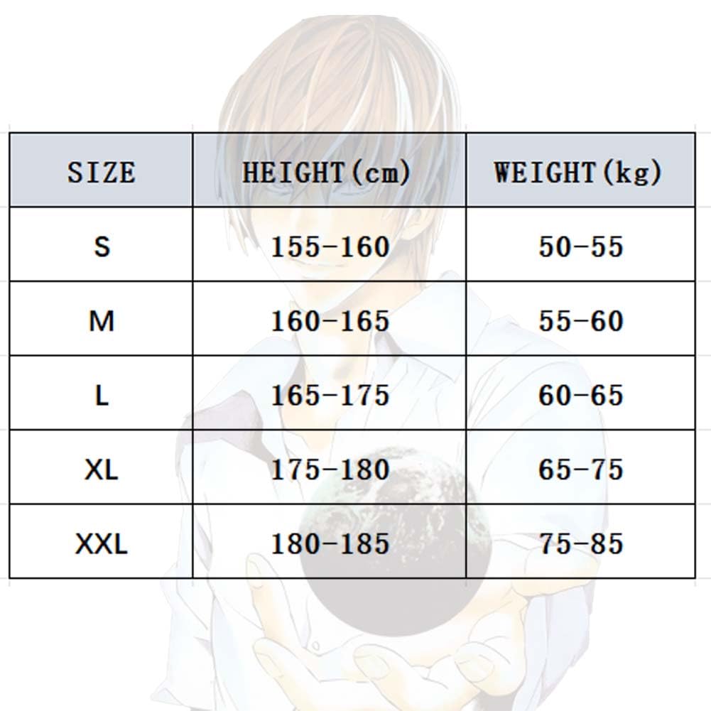 Death Note Cosplay Kostüm Light Yagami Cosplay Schuluniform Anzug Outfits Komplettes Set Rollenspiel für Karneval Halloween Party