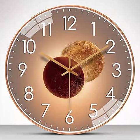 30cm Modern Quartz Lautlos Wanduhr, CandyAlley Wanduhr Ohne Tickgeräusche, Küchenuhr Wand für Wohnzimmer, Zimmer, Büro ( Gold ) Cover