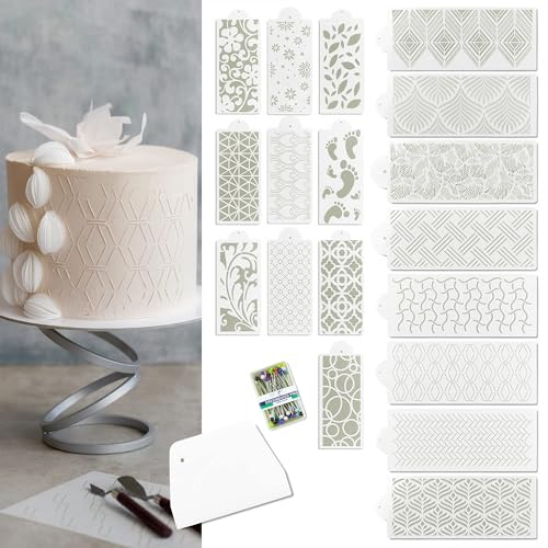QUALITEIA 18 Design Cake Stencils