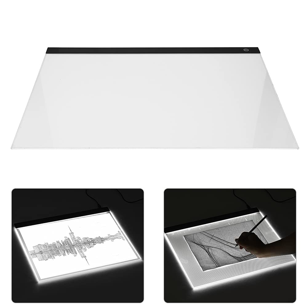 Tablero de rastreo de luz LED Atenuación de 3 niveles Tamaño A2 Tablero de dibujo de pintura de área grande Almohadilla de copia Almohadilla de luz de rastreo para dibujar bocetos