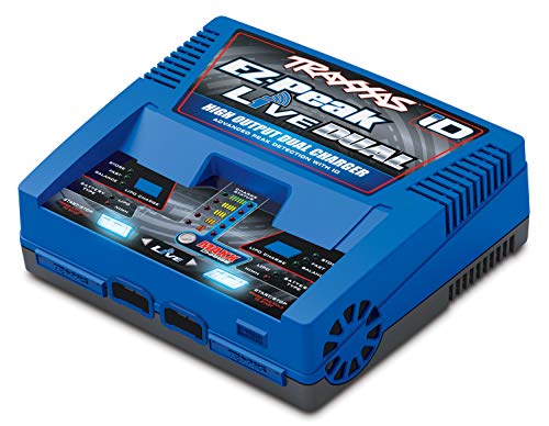 traxxas ez peak live dual 200w multi-chemistry charger with id blue 2973