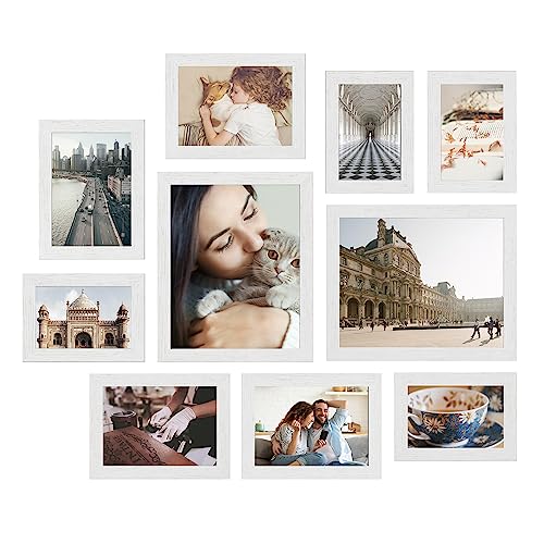 SONGMICS Picture Frames, Collage Picture Frames Set of 10, Two 8x10, Four 5x7, Four 4x6, Photo Frame...