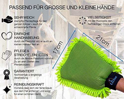 LUCFOR Fellpflegehandschuh für Pferde, Hunde und Katzen, zur sanften Reinigung