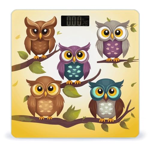 Báscula digital Owls Birds para peso corporal hasta 180 kg miniatura 1