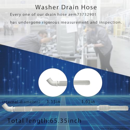 Image of AEM73732901 Washer Drain Hose for LG Kenmore Top Load Washers | MEJ62685201 AEM74053001 AEM73653001 5215EA1001A AEM74073301 OEM replacement 2-Year Warranty