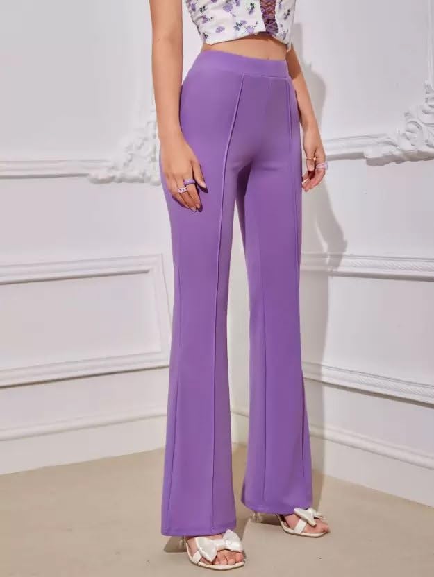 Cotton Bland Casual Pant for Women's Bottom Length Regular fit Cotton Bland Trouser Straight Fit Pants for Formal Office Casual and Daily Outdoor Lifestyle Black 2 51O26KW+elL