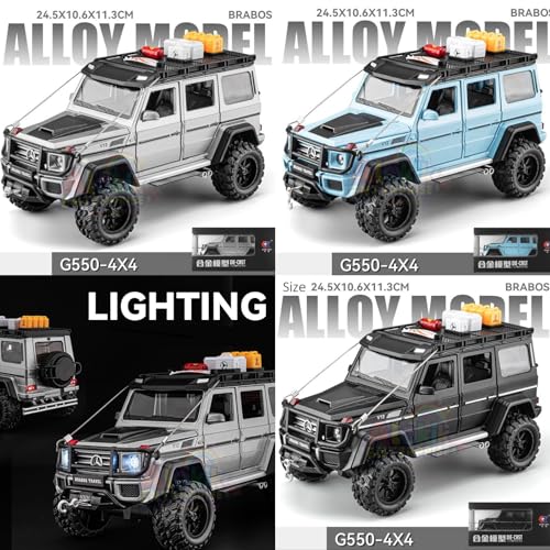 Image of VBE 1:24 Diecast Mercedes-Benz G550-4X4 Modified Metal Pull Back Car with 6 Openable Doors & Sound Light Auto Toy Car Best Gift Toys for Kids Boys?Colors As Per Stock?