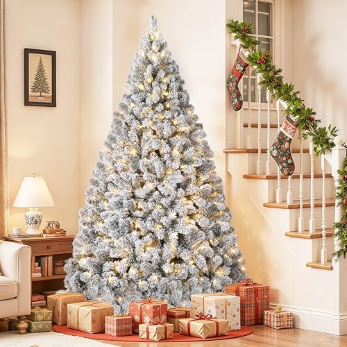 7.5 ft Christmas Tree, Christmas Decorations with 450 Lights, Pre...