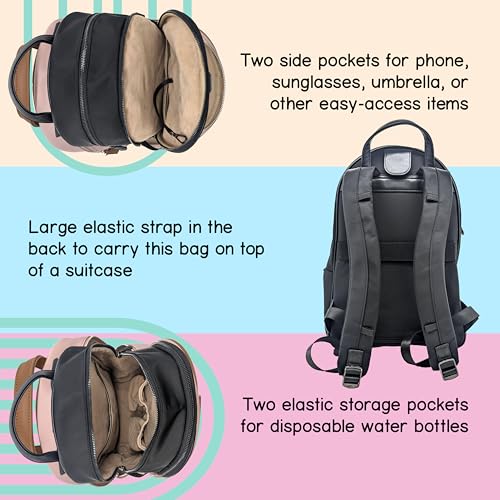 Designer Park Company - Master Gracey Backpack, Leather, w/Adjustable Strap, Hydration Kit, & Locking Pins, for Boys or Girls, Theme Parks or Travel - Onyx3