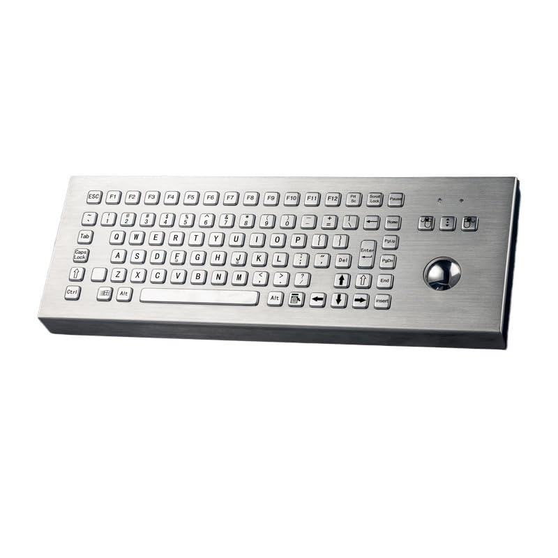 Tastiera da tavolo antideflagrante in acciaio inossidabile, mouse trackball, tastiera di livello industriale(USB)