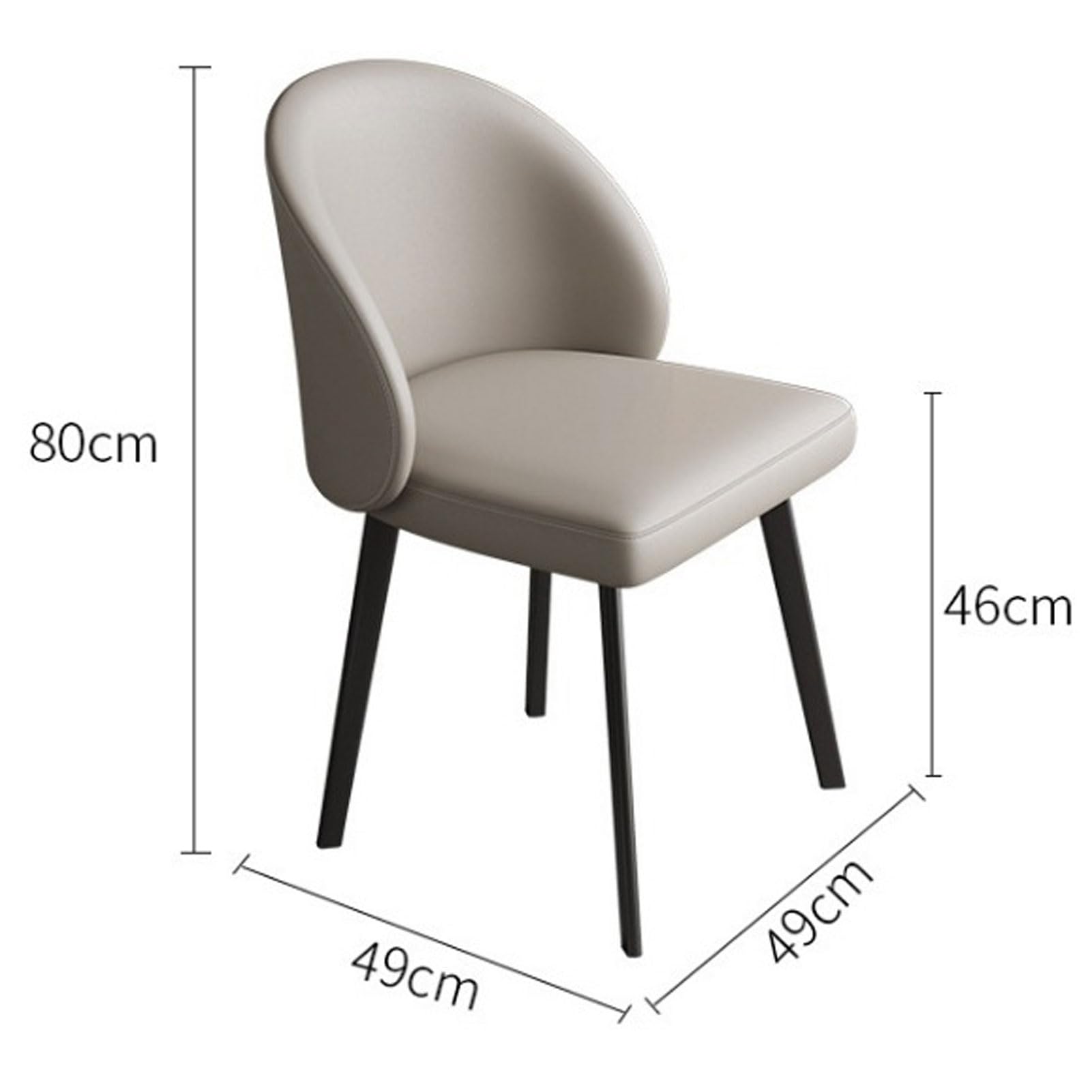 Amazon｜グレー ダイニングチェア 1/2 セット、布張りレザーミッド