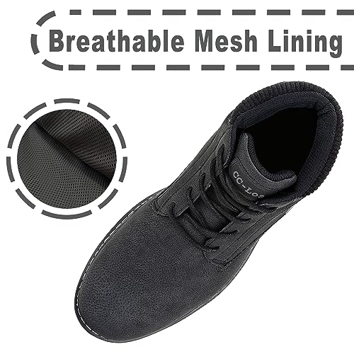 Image of CC-Los Mens Boots Waterproof Hiking Boots for Men Ankle Dress Chukka Boots Black Size 12.5-13